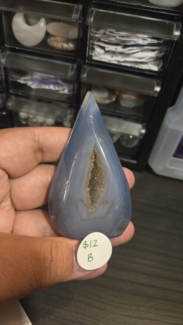 Blue Agate Druzy Teardrops - Image 2
