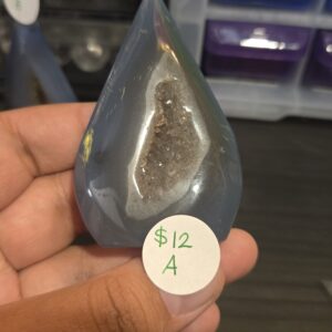 Blue Agate Druzy Teardrops