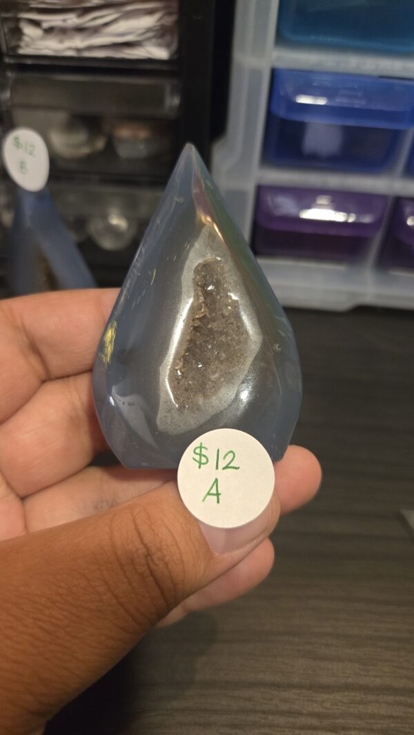 Blue Agate Druzy Teardrops