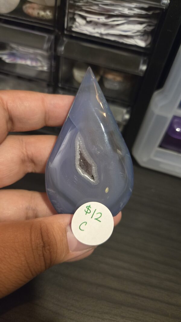 Blue Agate Druzy Teardrops - Image 3