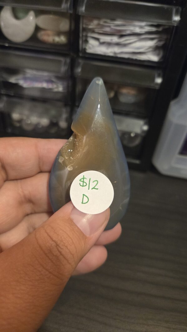 Blue Agate Druzy Teardrops - Image 4