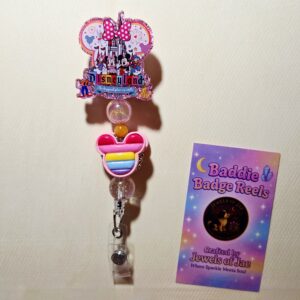 DLand Pink Badge Reel