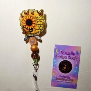 Butterfly Sunflower Badge Reel.
